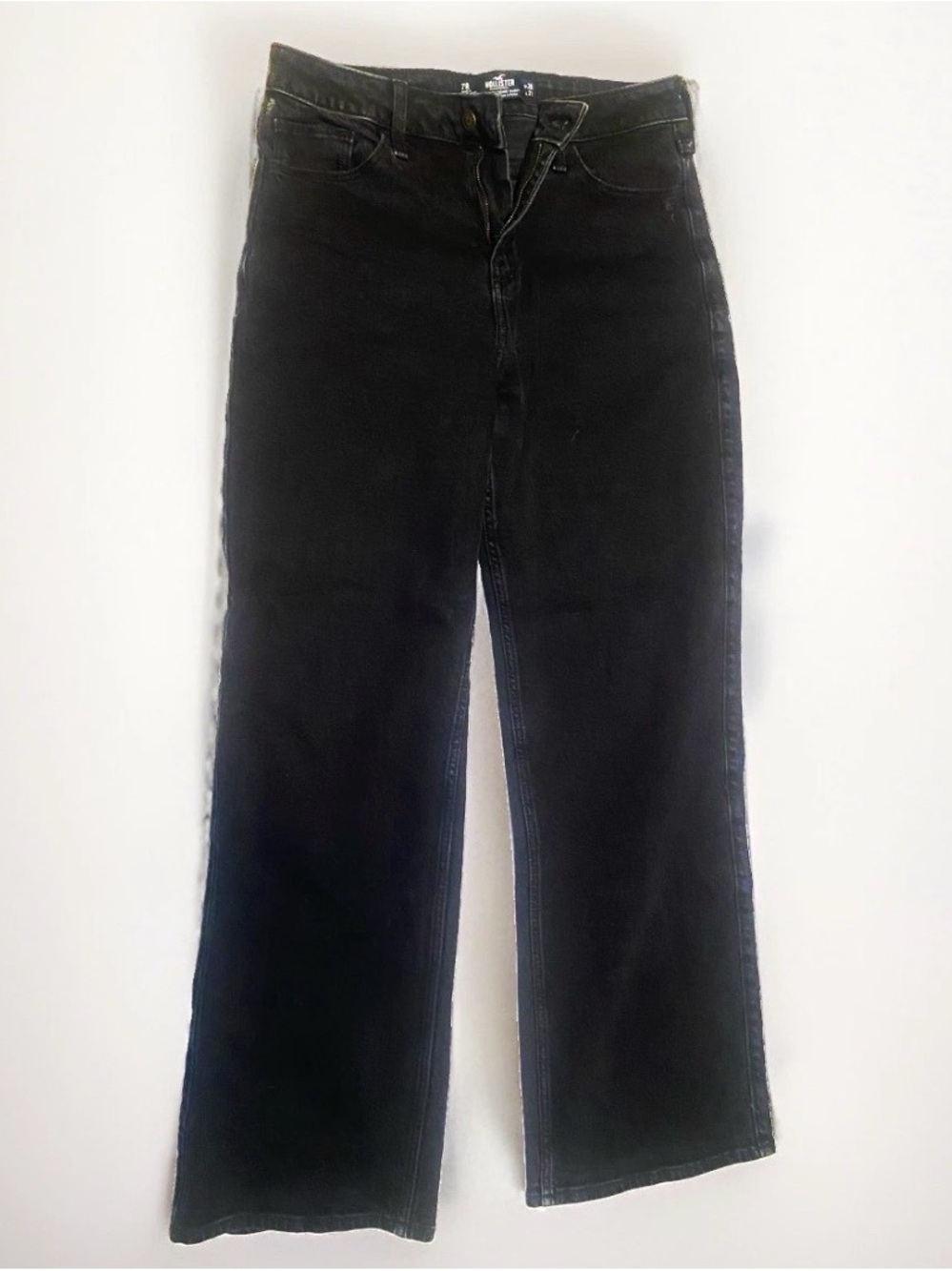 Hollister Women’s Black High-Rise Straight Jeans 28W 31L